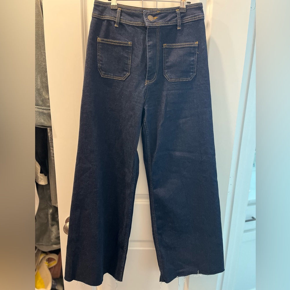 Zara Dark Blue Flare & Wide Leg Jeans